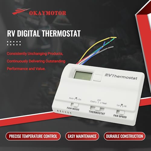 Image of OKAY MOTOR RV Digital Thermostat for Coleman 83303362 Air Conditioner Heat /Cool T-Stat Wall 8330-336 337 338 339 368 386 - White