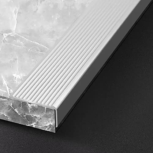 Embellecedor de borde de escalera plateado comercial e impermeable de 3 cm de ancho 3