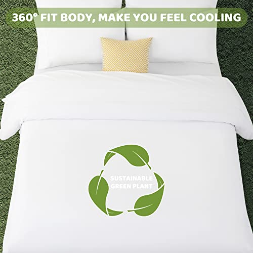 Lbro2M 100% Tencel Lyocell Bed Sheets Cooling,Queen Size 6 Piece Set,Silky Soft & Smooth Breathable Sheets,16 Inches Deep Pocket Anti Pilling Luxury Hotel Bedding (White) #TOP2