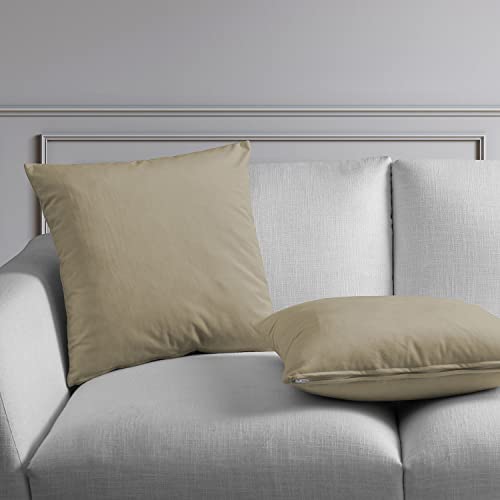 Image of HPD Half Price Drapes Cushion Cover 18 x 18 Heritage Plush Velvet - VPYC-161204-CC18PR - Pair, Light Beige