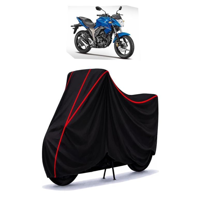 Image of Suzuki Gixxer 155 Water Resistant Bike Cover for All Motorcycles & Rain | Heavy Duty Taffeta Fabric | UV Protection, Dustproof, Scratchproof | All Weather Two Wheeler Body Cover with Elastic Bottom