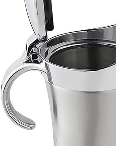 Milk Frother Cup Milk jug decor Stainless Steel Gravy Boats Sauce Boat Jar 450Ml with Lid Double Wall Thermal Insulation mini Milk jug (Size : 450ml) (Size : 2)