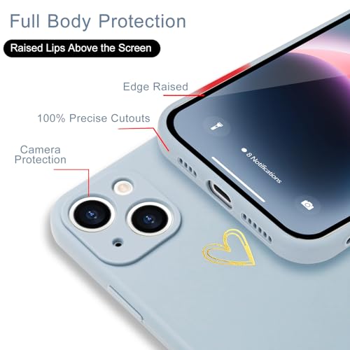 Image of Wirvyuer for iPhone 14 Case Cute Slim Shockproof Phone Case with Wireless Charging Support and Protection, Light Grey