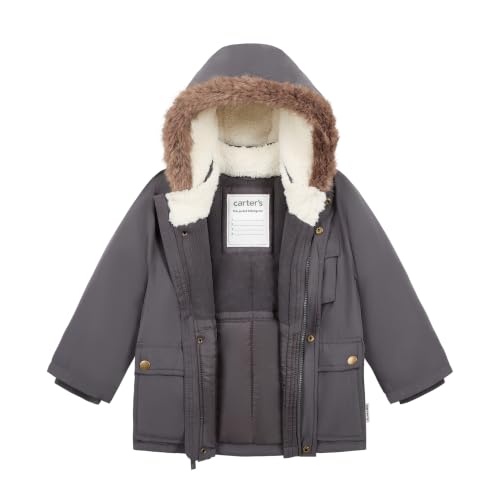 Image of Carter's Boys' Warm Winter Parka Hooded Jacket