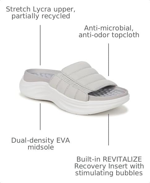 Dr. Scholl's Women's Feel Free Slide Sandal Vapor Grey Fabric 12 M - image 3