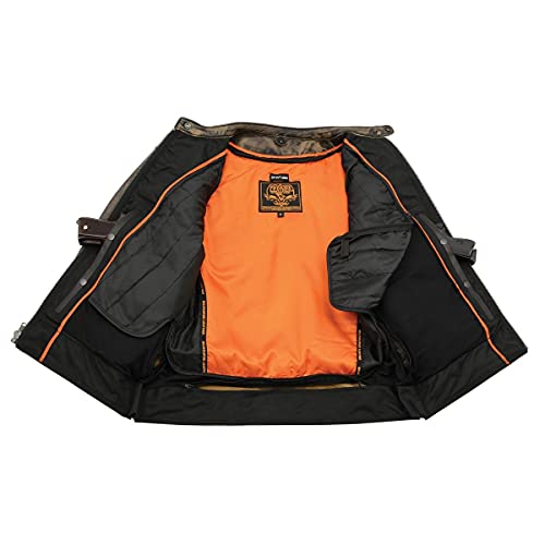 Image of Milwaukee Leather Men's Black Cowhide Quilted Pattern Scooter Style Racing Jacket MLM1545