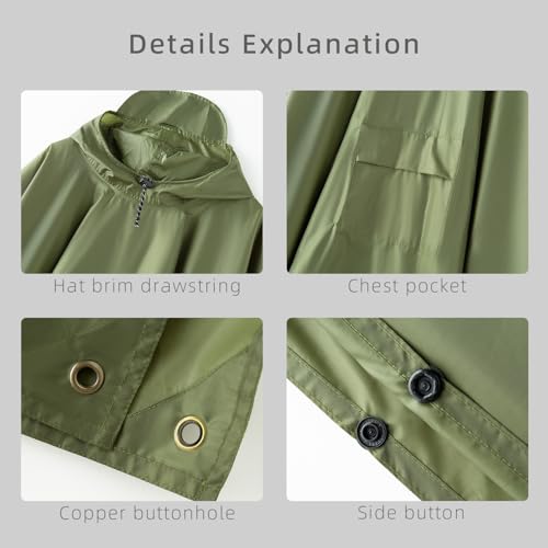 Image of Multi functional cape hooded raincoat suitable for outdoor camping and hiking, suitable for both men and women
