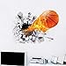 Mur Cassé 3D Basketball Stickers Muraux Nba Basketball Décoration Bricolage Bande Dessinée D'Enfants Chambre Murale Murale Art Garçon Préférence 70X50Cm