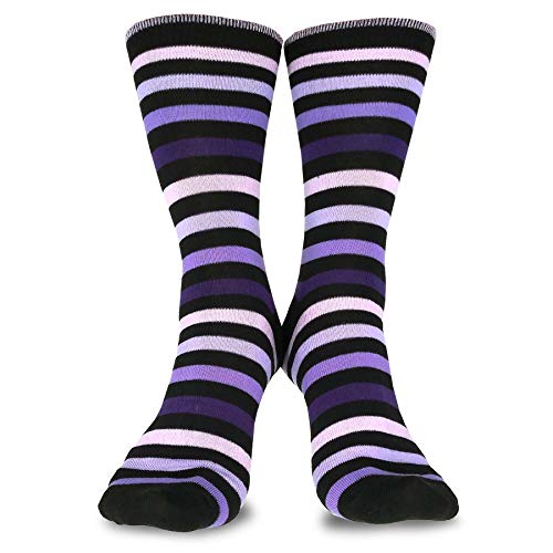 Women And Girls Valued Trouser Socks 12-Pair Crew Socks (Thin Stripe_12Pair) #TOP4