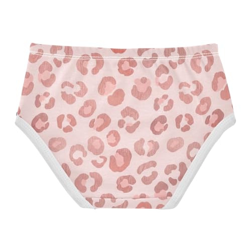Toddler Girl Briefs, Leopard Spots Pastel Pink Cotton Underwear for Girls, 2–8 Years2