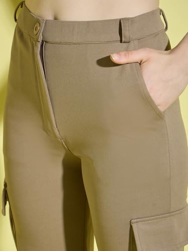 Image of DIMPY GARMENTS Full Length Straight Fit Solid Cargo Pants | Women Casual Pant Combo-Pack of 2