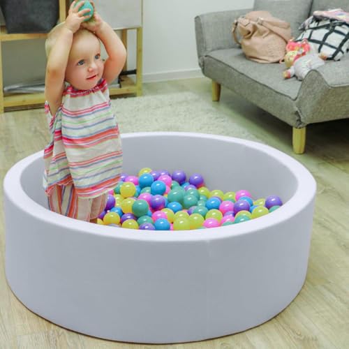 LittleTom Ab Null: 50 Bunte Bälle für Bällebad Baby Spielbälle 5,5cm - Indoor Outdoor Spielzeug für Spielzelt Spieltunnel Bällebad Kinder Plastikbälle Klein - Babyspielzeug Bällchenbad für Babys