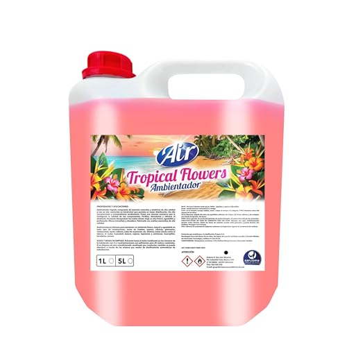 SANJOMA Ambientadores De Hogar Y Oficina | Neutralizador De Olores Duradero Con Aromas Naturales | Ambientador Profesional Para Uso Industrial Y Doméstico |Garrafa de 5L, Aroma Flores Tropicales
