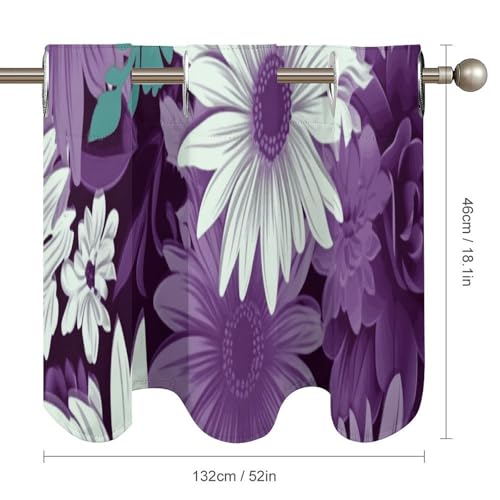 Rideau cuisine isolant thermique contre soleil violet et blanc