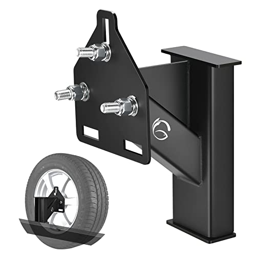 GADFISH Stake Pocket Spare Tire Carrier Mount 3-Nuts Design Trailer Bracket Heavy Duty Holder Fits 4 & 5 & 6 Lugs Trailer Wheels on 4 4.5 4.75 5 5.5and 6Bolt Patterns Holds up to 150 Lbs