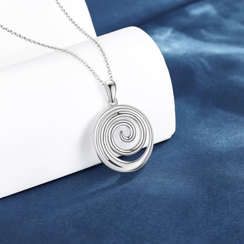 Spiral Necklace 925 Sterling Silver Spiral Swirl Pendant Necklaces Spiral Jewelry Gift for Women4
