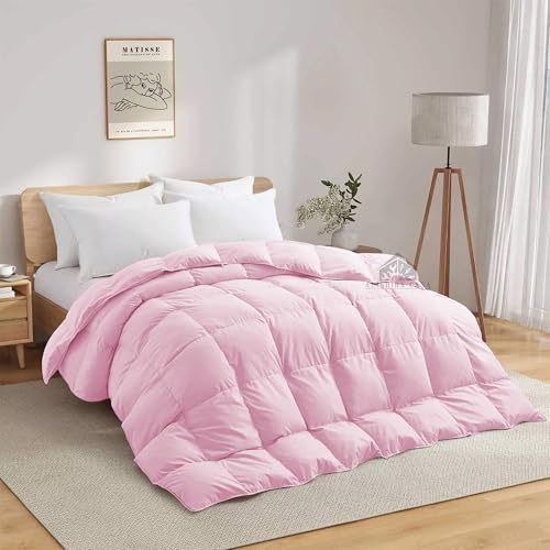 Image of Heavy Winter Comforter King Size 90 inchX106 inch | 600 GSM Fill for Winter Comforter /Rajai /Duvet /Blanket Hotel Luxury Soft Fluffy King Size - Baby Pink Color