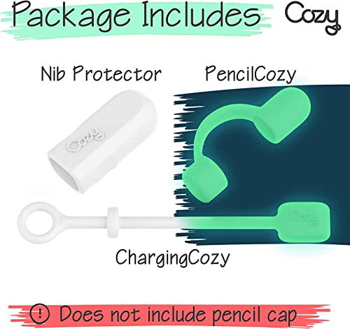 [3-Piece] PencilCozy Combo Pack Cozy The Original Apple Pencil Cap Holder/Keeper, Compatible Apple iPad Pro 6th Generation iPencil Charger/Nib Accessories | Case Friendly Design (Glow in The Dark) - Thumbnail 4
