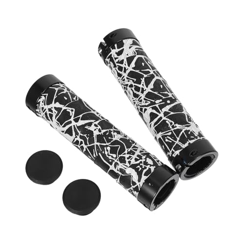 Alasum Puños para Manillar de Bicicleta de Montaña Antideslizantes, Absorción de Sudor, Color Negro y Blanco, 1 Par, Accesorios para Ciclismo de Montaña y Urbano