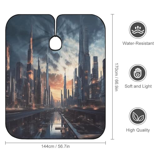 Capa para Corte de Cabello City Scape para Adultos 66.9 x 56.7 in miniatura 2