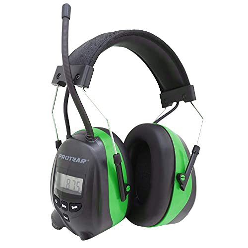 Protear Bluetooth Ear Protection, Noise Cancelling Ear Muffs,Noise Reduction Nrr 25Db Hearing Protection Rechargeable 1200 Mah Lithium Battery Radio Headphones For Lawn Mowing Work, Green #TOP9