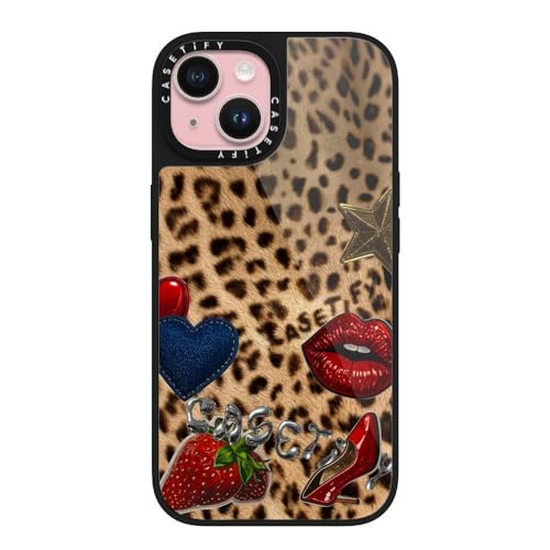 Coque iPhone 15 CASETiFY incassable style guépard brillant pour MagSafe
