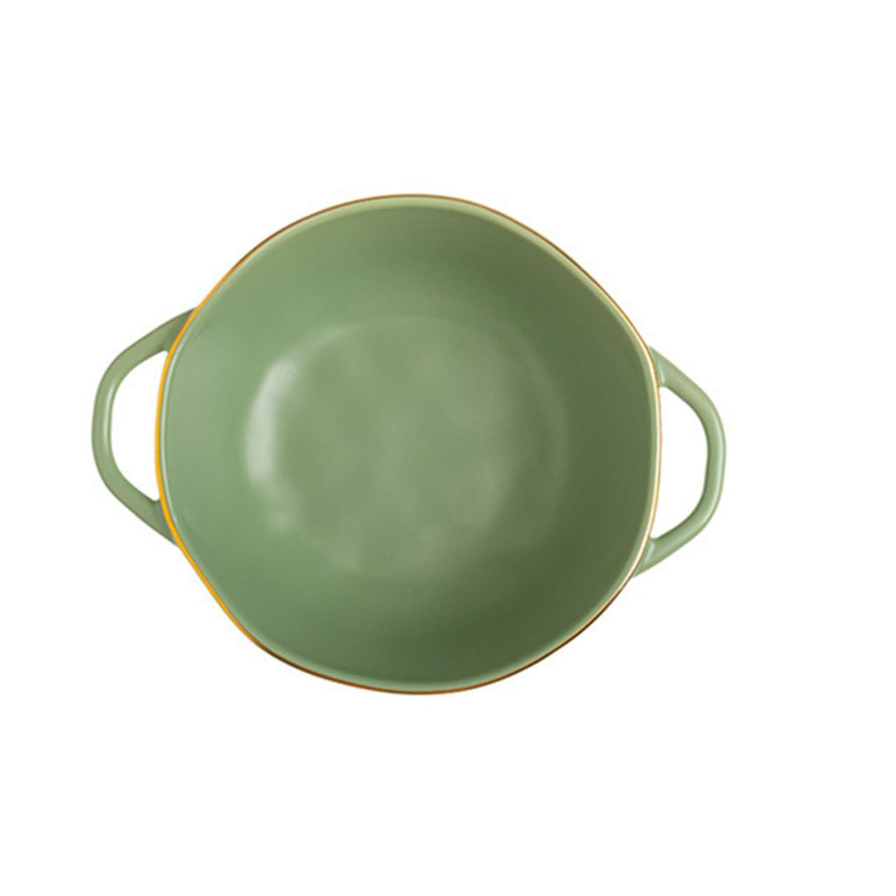VANZACK Bol de para Sopa y Ensalada con Doble Asa Resistente al Calor Apto para Horno Decoración de Cocina Verde Matcha Fácil de Limpiar Deformaciones