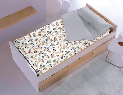 FM TEX Saco Nórdico Estampado para Cuna, Set de 3 Piezas con Cremallera, Compatible con Múltiples Tamaños (Oslo, 70x160 cm)