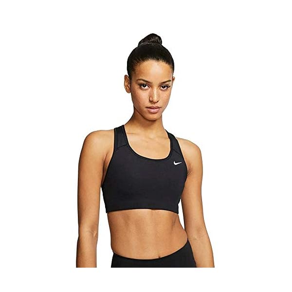 Nike Women's Medium Support Non Padded Sports Bra, Black/(White), X-Large