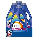 Dash Detersivo Liquido Lavatrice, 160 Lavaggi (4x40), Salva Colore, Brillantezza Per I Capi, Rimuove Le Macchi e Igienizza, Efficace Anche A Freddo E In Cicli Brevi