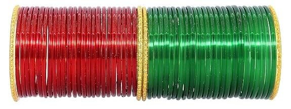 T4 Jewels (2.10 & 2.12 Size Red & Green Colour Plane Glossy Glass Bangles For Women & Girls_2.10 (B0DGJ6DRXH) Amazon Price History, Amazon Price Tracker