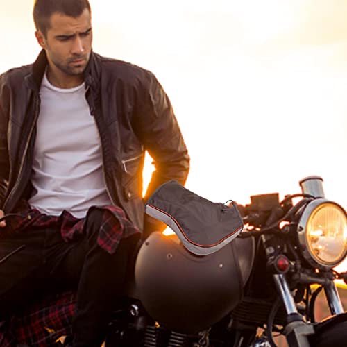 HOMRAA 1 Paire Manchons Scooter, Gants De Moto Hiver Manchon Hiver Épaissi Imperméable Coupe-Vent en Cuir PU pour Scooter, Moto – vue 3