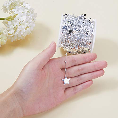 Airssory 32.8 Ft(10 Meters) Abs Plastic Imitation Pearl Beaded Trim Beads String Roll Garland For Door Curtain Wedding Bridal Bouquet Decoration Diy Material Star And Round #TOP5