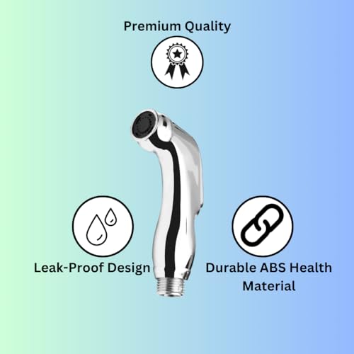 Image of New Ware Health Faucet Gun - ABS Hand Jet Bidet Spray Head for Bathroom & Toilet, Ergonomic Chrome Finish Toilet Jet Spray with Wall Mount Accessories (Toyo Type)