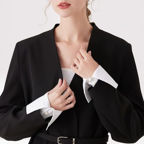 YEKEYI Women Detachable False Collar Wrist Cuffs Fake Sleeve Cuffs Collar Half Shirt Collar4