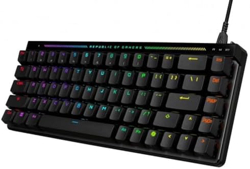 （22:00時点） ASUS ROG Falchion Ace HFX ゲーミングキーボード ラピッドトリガー 磁気式キースイッチ 65%レイアウト キーボード 有線 ポーリングレート8000Hz 高速反応 ゲーミングキーボード 静音 カバーケース付き Aura Sync対応 国内正規品