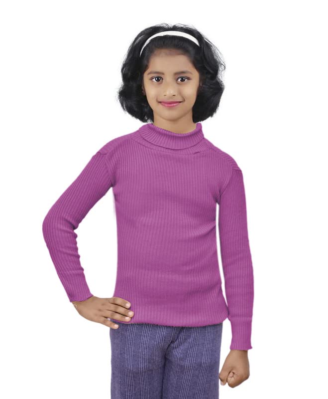 Image of IndiWeaves Girls Wollen Warm High Neck Full Sleeves T-Shirt /Inner /Skivvy for Winter (Pack of 2) Magenta /White 14-16 Years 10110-0912-IW-P2-34