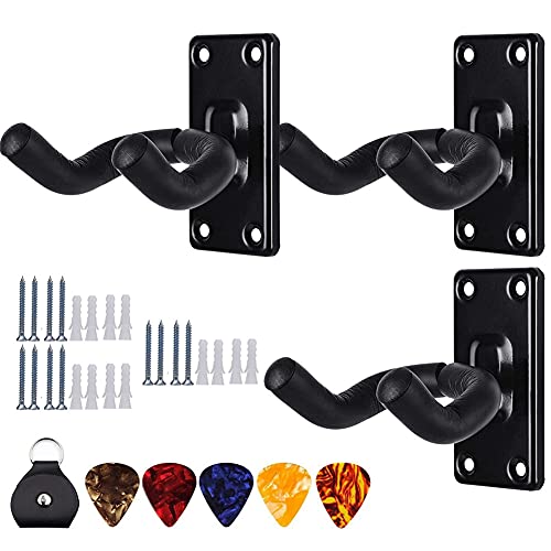 Lot de 3 crochets muraux pour guitare acoustique, électrique et basse, ukulélé - Les Beatles, Paul McCartney, John Lennon, RIngo Starr, George Harrison Lot de 3 crochets muraux pour guitare acoustique, électrique et basse, ukulélé