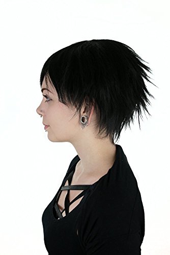 Prettyland - C539 Nero Parrucca Corta Capelli