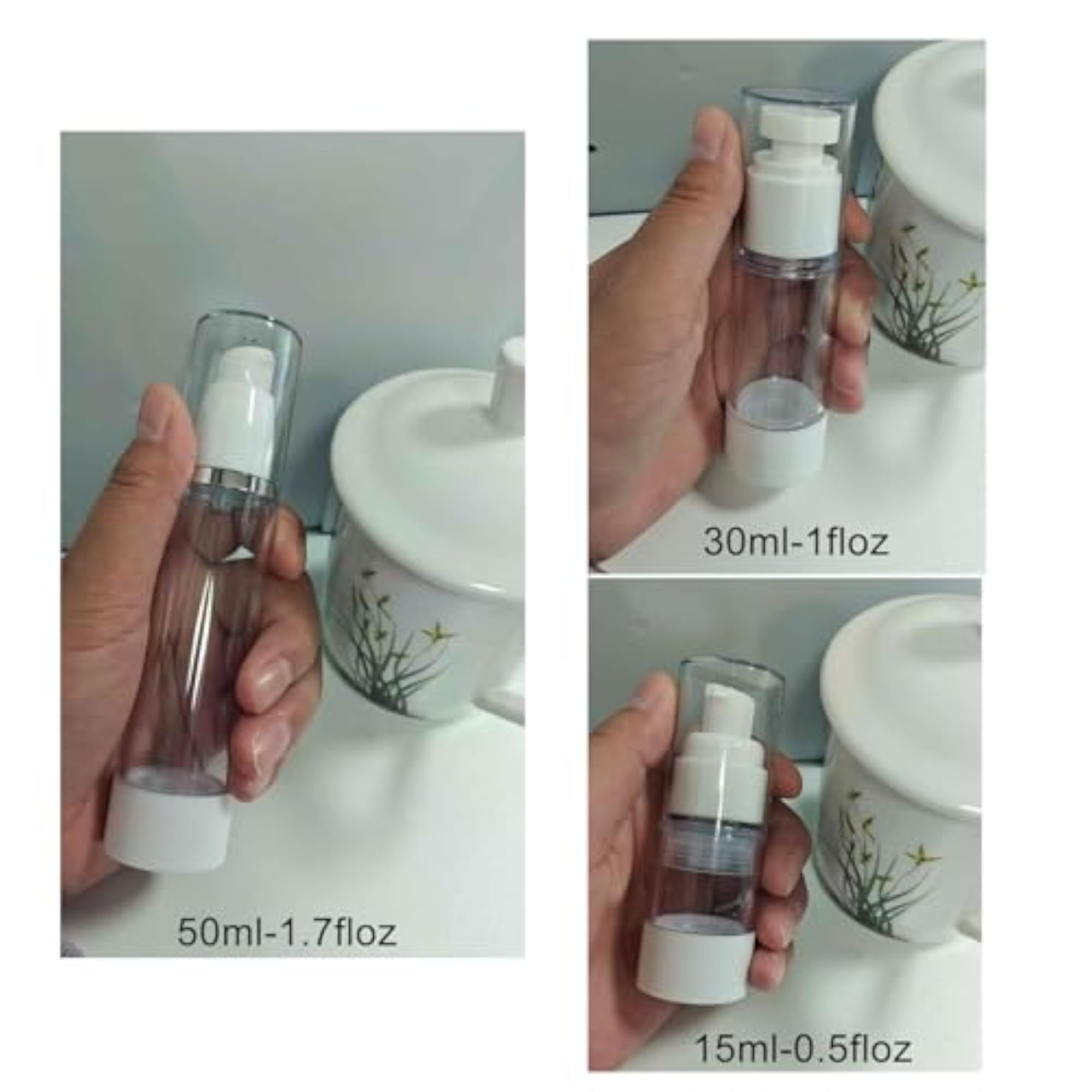 13 Pack Big Travel Size Containers Airless Pump Bottles