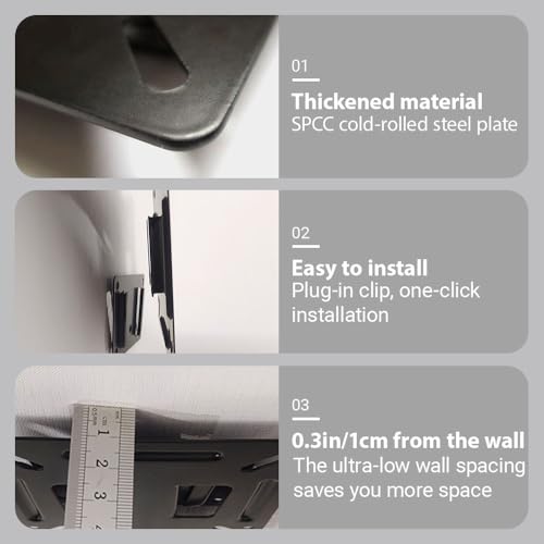 14-27 Inches Universal TV Wall Mount, Ultra Slim Replacement Stand Mount with a Max Load Bearing of 30lbs Fixed Monitor Wall Bracket with Max VESA 100x100mm for LED/LCD/OLED/Plasma TV (Black) - Image 3