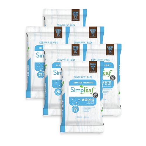 Simpleaf Flushable Wet Wipes Unscented | Eco-Friendly, Paraben & ...
