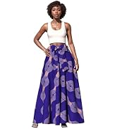 African Skirts for Women Dashiki Cotton Plus Size High Waist Bow Long Skirts