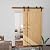 SKYSEN 32in x 84in Double Sliding Barn Doors with 6FT Single Track Bypass Barn Door Hardware Kit, Unfinished Spruce Wood, Save Spacing, Easy to Install, Maximum Fit 53in Openning.(32-84-6FT-DGJ)