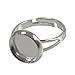 Produktbild PandaHall Messing-Pad-Ring-Komponenten, Metallfarben: Silbern, Größe: ca. 17 mm Innen Durchmesser, Träger: ca. 14 mm Durchmesser, 12 mm Innen Durchmesser