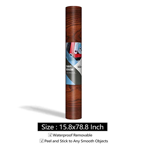 Livelynine Cherry Wood Contact Paper For Cabinets Desk Table Top Peel And Stick Cabinet Covering Mahogany Wood Grain Wallpaper Adhesive Liner Laminate Sheet Veneer Furniture Vinyl Wrap 15.8X78.8 #TOP6