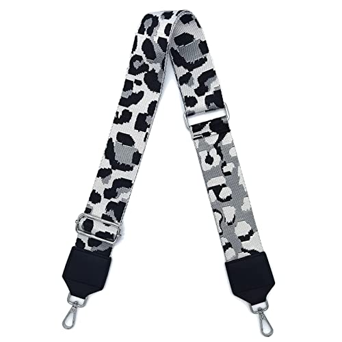 Verstellbarer Schultergurt Taschengurt Breit 5CM, Taschengurte zum Wechseln Mehrfarbiger Breiter Taschengurt Schulterriemen für Damen und Herren, Mädchen DIY Zubehör für Tasche(Leoparde Schwarz) Cover