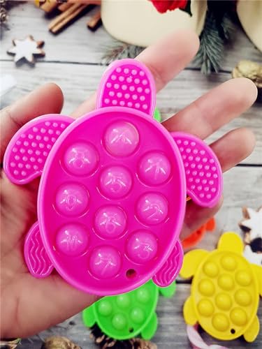 Image of 8 Packs Silicone Ocean Sea Turtle Teething Fidgets Pop for Kids,Infants Sensory Animal Shape Chew Toys