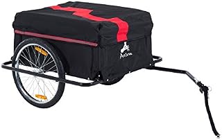 Aosom Elite Two-Wheel Bicycle Large Cargo Wagon Trailer with Oxford Fabric, Folding Storage