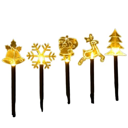 5 Stück LED Gartenstecker Weihnachtsbeleuchtung Außen...